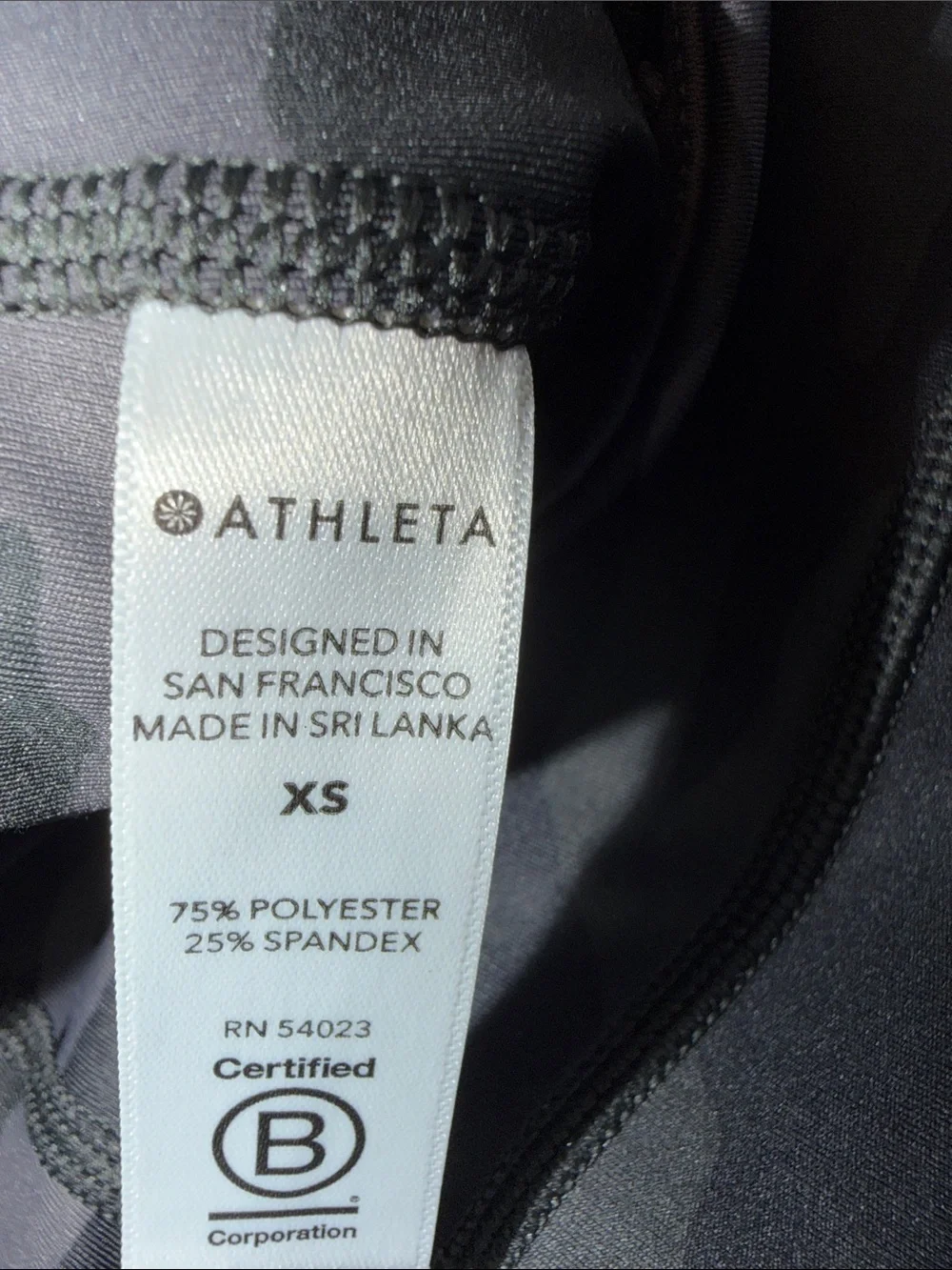 Athleta Camo Leggings - Black/Grey Stretch Bottoms